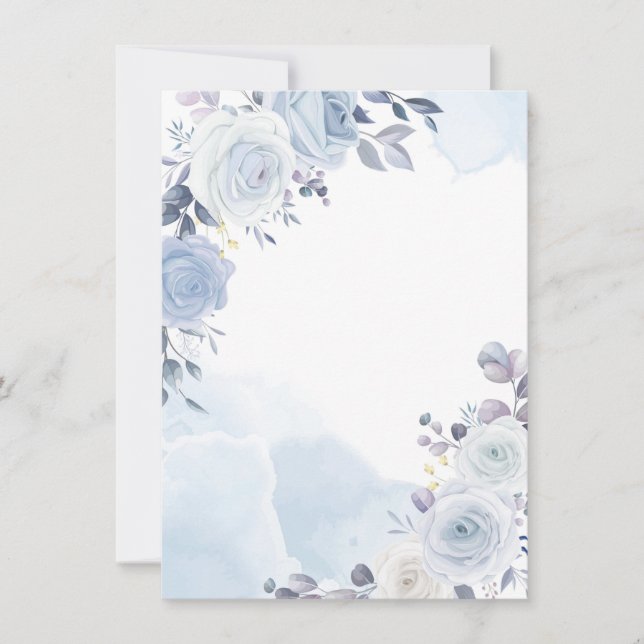 Cartes Pour Fêtes Annuelles Aquarelle Bleu Rose anniversaire (Devant)