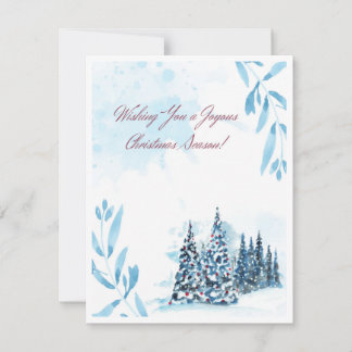 Cartes Pour Fêtes Annuelles Aquarelle bleu rouge blanc Noël