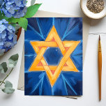 Cartes Pour Fêtes Annuelles Aquarelle bleue de David Hanoukka<br><div class="desc">Carte de vacances Star of David Hanoukka Blue Watercolor - Happy Hanoukka!</div>