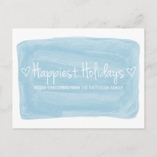 Cartes Pour Fêtes Annuelles Aquarelle Bleue Joyeuses Vacances