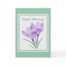 Aquarelle Botanique Crocus Timbre Postage Pâques