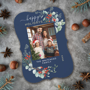 Cartes Pour Fêtes Annuelles Aquarelle Botanique Photo Marine