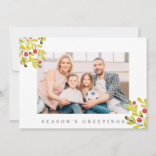 Cartes Pour Fêtes Annuelles Aquarelle Botanique Verdure Foliage Noël