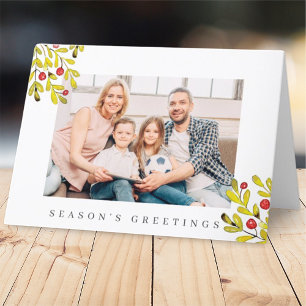 Cartes Pour Fêtes Annuelles Aquarelle Botanique Verdure Foliage Noël