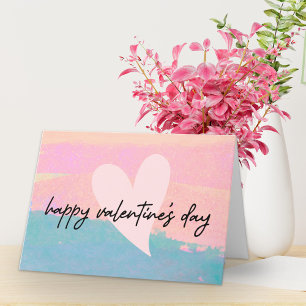 Cartes Pour Fêtes Annuelles Aquarelle branchée Pastel Heart Valentine's Day
