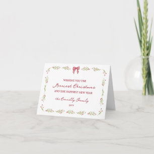 Cartes Pour Fêtes Annuelles Aquarelle Branches de Baies Arc Noël le Plus Joyeu