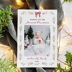 Cartes Pour Fêtes Annuelles Aquarelle Branches de Baies Arc Noël le Plus Joyeu