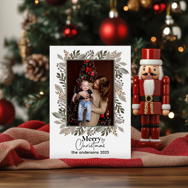 Cartes Pour Fêtes Annuelles Aquarelle Brown de Noël |Joyeux Noël (Créateur téléchargé)