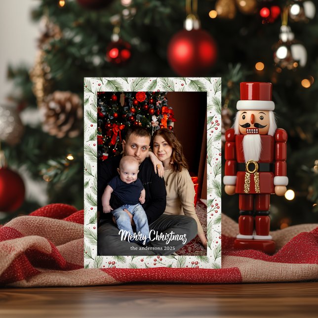 Cartes Pour Fêtes Annuelles Aquarelle Brown de Noël |Joyeux Noël (Créateur téléchargé)