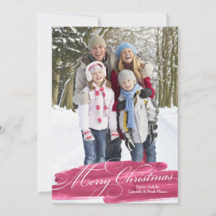 Cartes Pour Fêtes Annuelles Aquarelle Brush Stroke   Rouge