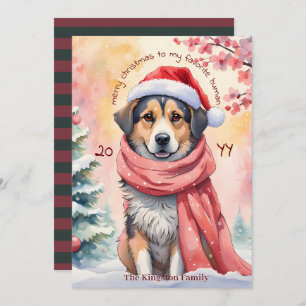 Cartes Pour Fêtes Annuelles Aquarelle Chien de Noël Joyeux voeux de Noël