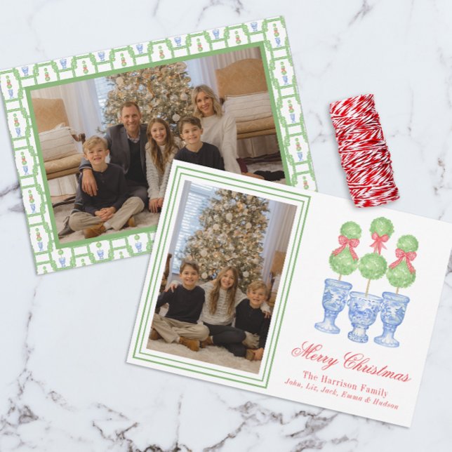 Cartes Pour Fêtes Annuelles Aquarelle Chinoiserie Christmas Bow Topio Photo (Créateur téléchargé)