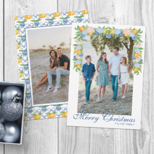 Cartes Pour Fêtes Annuelles Aquarelle Chinoiserie Mandarins Garland Photo