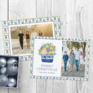 Cartes Pour Fêtes Annuelles Aquarelle Chinoiserie Mandarins Noël Photo