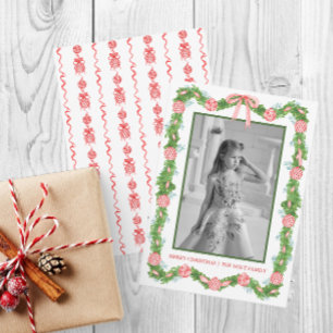 Cartes Pour Fêtes Annuelles Aquarelle Chinoiserie Ornements Garland Noël