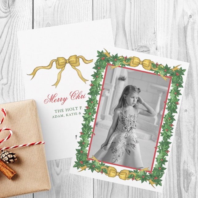 Cartes Pour Fêtes Annuelles Aquarelle Chinoiserie Ornements Garland Noël (Créateur téléchargé)