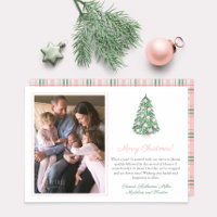 Aquarelle Chinoiserie rose Joyeux Noël Photo