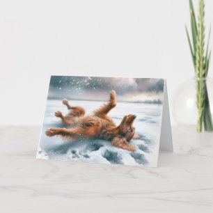 Cartes Pour Fêtes Annuelles Aquarelle Christmas Irish Setter