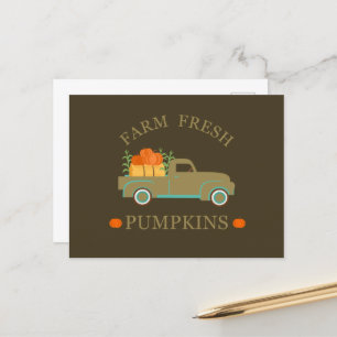 Cartes Pour Fêtes Annuelles Aquarelle citrouille fraîche de ferme automne