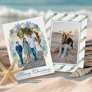 Cartes Pour Fêtes Annuelles Aquarelle Coastère de Noël Garland Photo