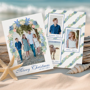 Cartes Pour Fêtes Annuelles Aquarelle Coastère de Noël Garland Photo