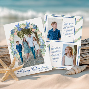 Cartes Pour Fêtes Annuelles Aquarelle Coastère de Noël Garland Photo