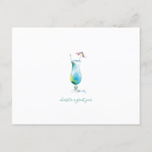 Cartes Pour Fêtes Annuelles Aquarelle Cocktail tropical