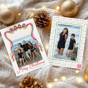 Cartes Pour Fêtes Annuelles Aquarelle colorée Confetti photo de Noël