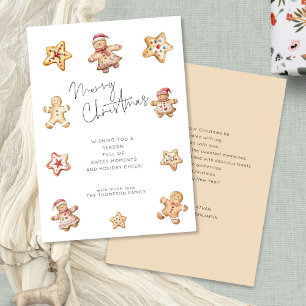 Cartes Pour Fêtes Annuelles Aquarelle Cookies pain d'épices Joyeux Noël