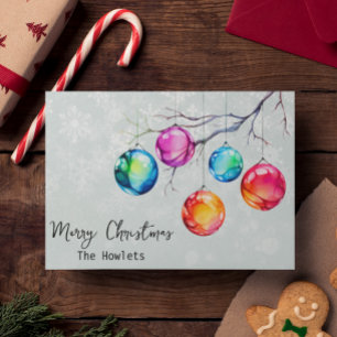 Cartes Pour Fêtes Annuelles Aquarelle couleur néon Noël