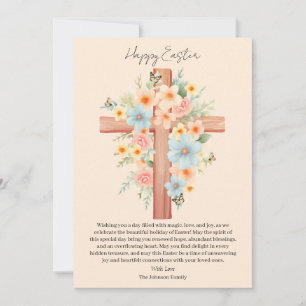 Cartes Pour Fêtes Annuelles Aquarelle Croix de Pâques personnalisée