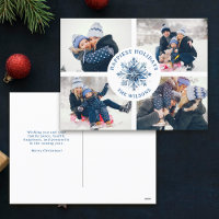 Aquarelle Crystal Blue Snowflake 4 Photo Collage
