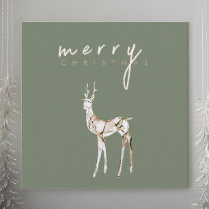 Cartes Pour Fêtes Annuelles Aquarelle Crystal Reindeer Joyeux Noël