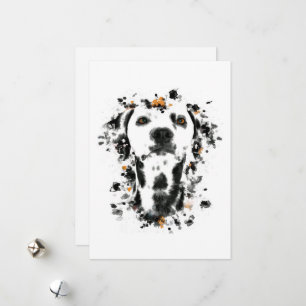 Cartes Pour Fêtes Annuelles Aquarelle dalmate Art, mignonne visage de chien da