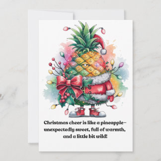 Cartes Pour Fêtes Annuelles Aquarelle d'ananas de Noël