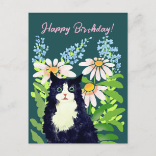 Cartes Pour Fêtes Annuelles Aquarelle de chat Joyeux anniversaire