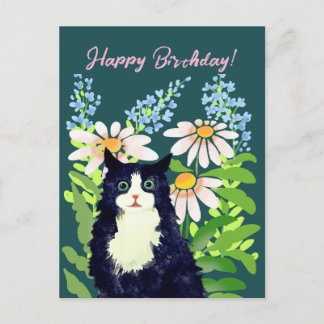 Cartes Pour Fêtes Annuelles Aquarelle de chat Joyeux anniversaire