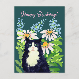 Cartes Pour Fêtes Annuelles Aquarelle de chat Joyeux anniversaire