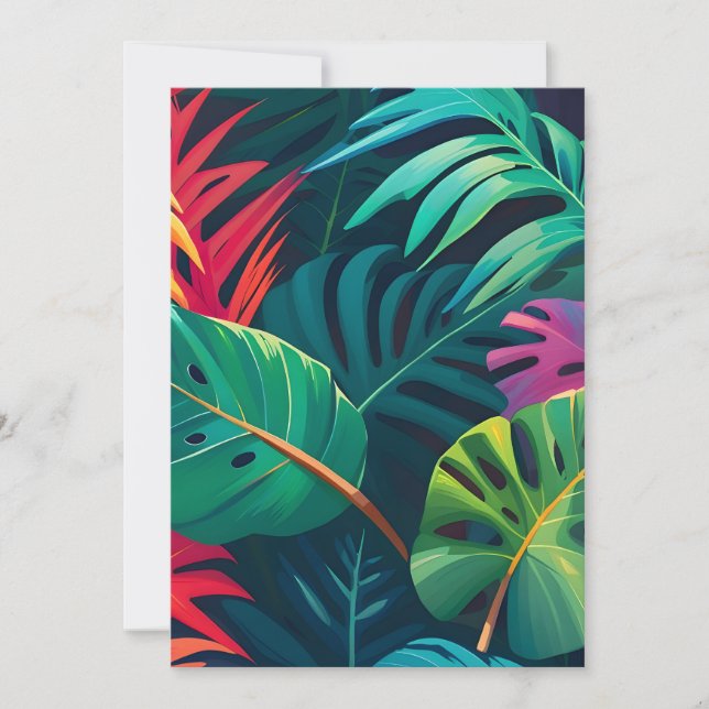 Cartes Pour Fêtes Annuelles Aquarelle de feuillage tropical Paradis (Devant)