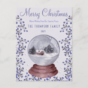 Cartes Pour Fêtes Annuelles Aquarelle de neige romantique Noël Arbres de neige