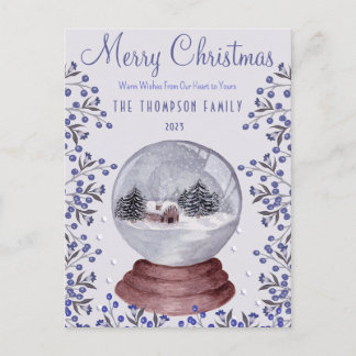 Cartes Pour Fêtes Annuelles Aquarelle de neige romantique Noël Arbres de neige