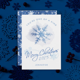 Cartes Pour Fêtes Annuelles Aquarelle de Noël bleu simple