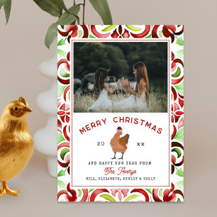 Cartes Pour Fêtes Annuelles Aquarelle de Noël de poulet photo