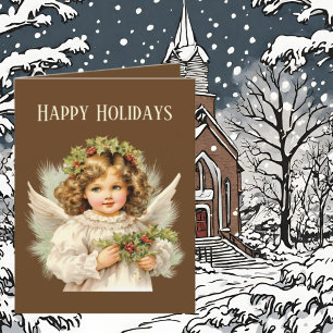 Cartes Pour Fêtes Annuelles Aquarelle de Noël festive Angel ajouter du texte