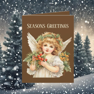 Cartes Pour Fêtes Annuelles Aquarelle de Noël festive Angel ajouter du texte