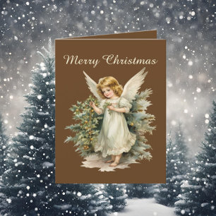 Cartes Pour Fêtes Annuelles Aquarelle de Noël festive Angel ajouter du texte