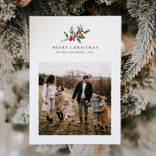 Cartes Pour Fêtes Annuelles Aquarelle de Noël Floral Cinq photo Collage