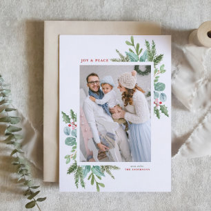 Cartes Pour Fêtes Annuelles Aquarelle de Noël Folithe photo du cadre