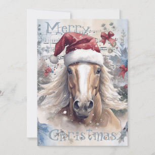 Cartes Pour Fêtes Annuelles Aquarelle de Noël Hiver Cheval