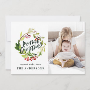 Cartes Pour Fêtes Annuelles Aquarelle de Noël la plus agréable photo florale